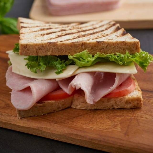 Ham and Cheese Club Sandwich.